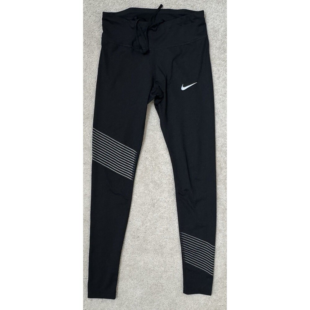 Nike Power Flash Speed Leggings Women's Small Black/Reflective Stripes